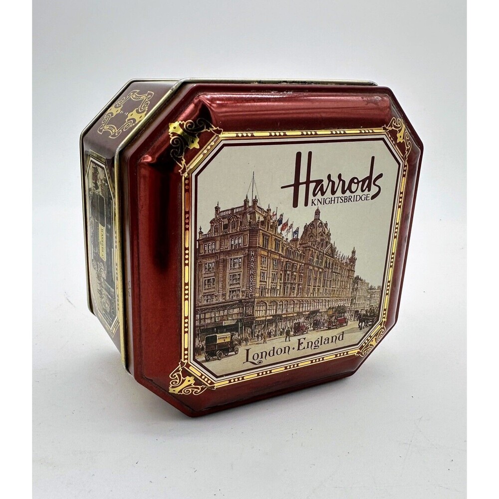 Harrods Knightsbridge London England Empty Cream Toffees Small Tin 1990s Vintage